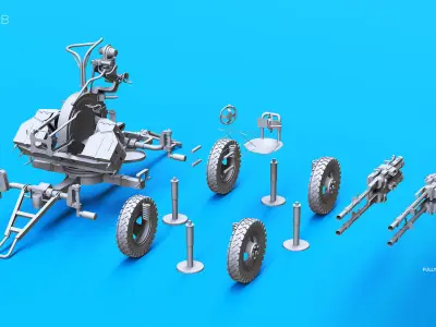 ZPU-4 Quad-Barrel Anti-Aircraft Gun 3D model