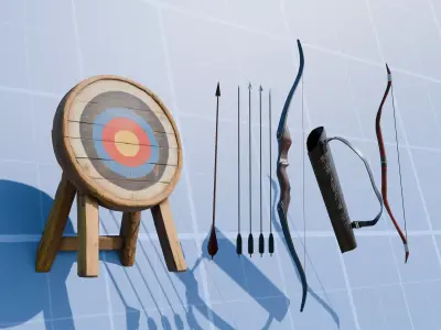 bow pack low poly Low-poly 3D model