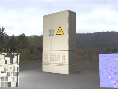 Electrical Distribution Cabinet 87 Low-poly 3D model