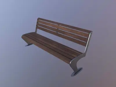 Bench Low-poly Game Ready Model wooden Low-poly 3D model