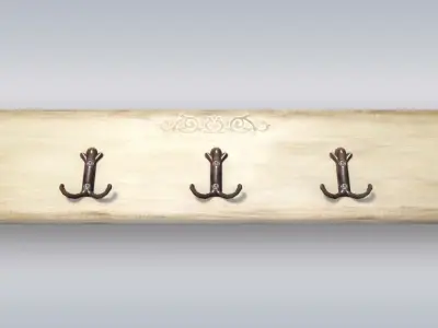 Clothes hanger - rustic style Free 3D model