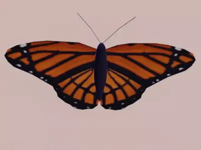 Rigged Low Poly Butterfly Free low-poly 3D model