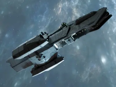 Space Navy Heavy Destroyer Low-poly 3D model