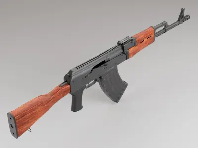 AK47 Game Ready Model - Low And High Poly Mesh Free low-poly 3D model