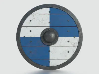 Scandinavian Battle Shield Collection Low-poly 3D model