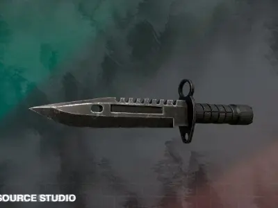 Bayonet M9 LowPoly Game-Ready Soutsource Studio Low-poly 3D model