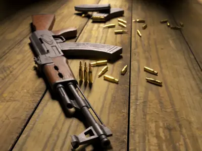 AK 47 7-62 Bullet 3D model 3D model