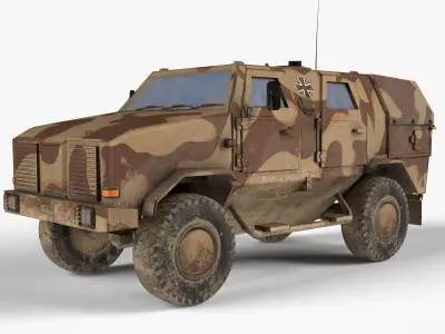 Dingo 4x4 afv Armored LODs Game Ready Low-poly 3D model