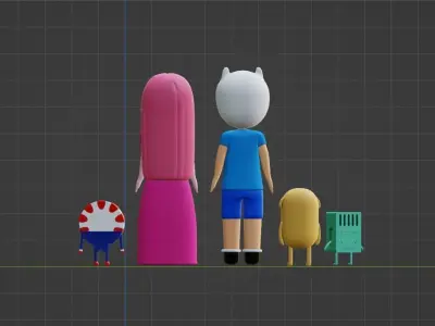 Adventure Time Characters Part 1 Low-poly 3D model