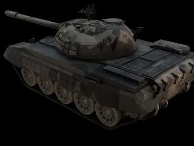 T55 Tank 3D Model BF3 Style High Quality PBR Textured Game Ready Low-poly 3D model