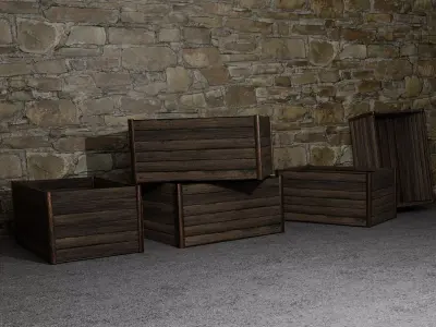 Wooden Crate Low Poly Game Ready Free low-poly 3D model