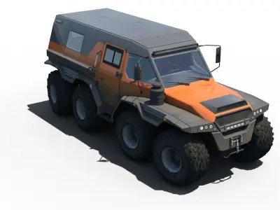 AvtoRoss Shaman 8x8 Offroad vehicle Low-poly 3D model