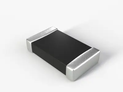 SMD Resistor type 2 PBR model with 2K textures 3D model