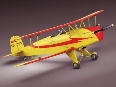 Bucker Bu131 Jungmann  Tatra T-131 3D model