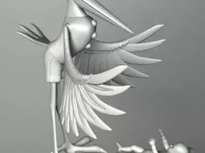 STORK 1 bird 3D model