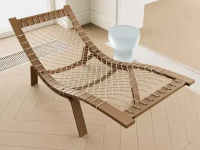 Modern Woven Rope Lounge Chair Free 3D model
