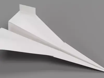 Paper Plane V2 Low-poly 3D model