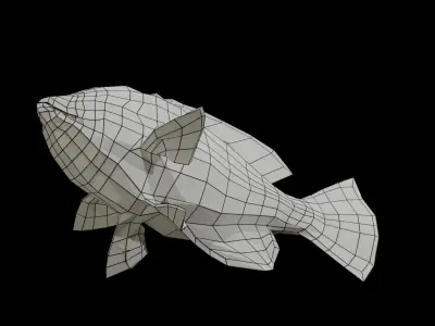 Bluegill Sunfish Low-poly 3D model