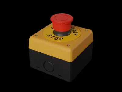Emergency Stop Low-poly 3D model