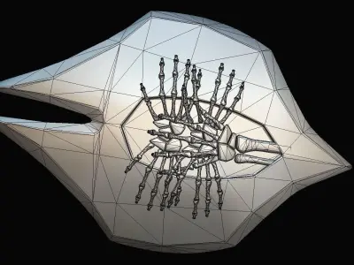 Skeleton Shield Low-poly 3D model