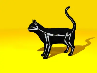 Cat Rigged and GIFT Low-poly 3D model
