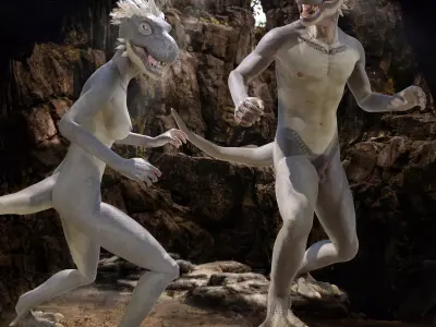 TRex Human Characters Low-poly 3D model