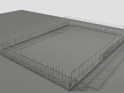 Railing Fence pack 4 Low-poly 3D model