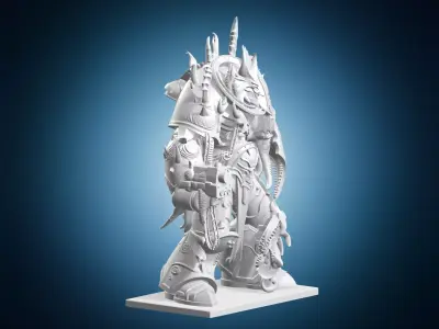 Chaos Corrupted Space Marine Miniature 3D print model