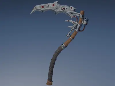 Fantasy low-poly scythe Low-poly 3D model