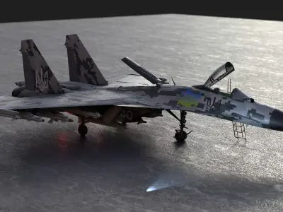 Mig-29 Ukrainian edition Low-poly 3D model