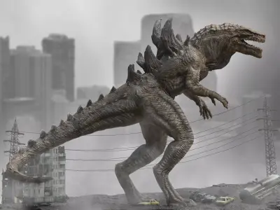 Godzilla 1998 Low-poly 3D model