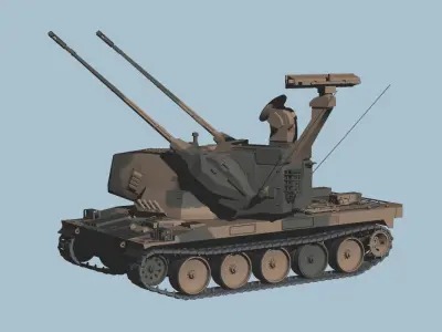 JGSDF Type 87 Self-Propelled Anti-Aircraft Gun 3D model