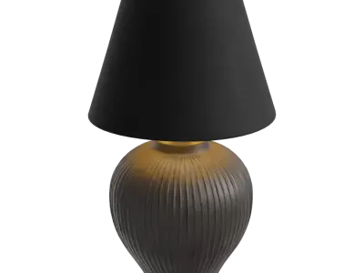 Eno Ceramic Kelantis Carved Shade Lamp Model, Black 