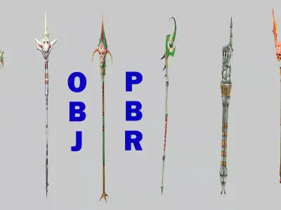 Medieval Polearms Weapon Pack 06 Low-poly 3D Model Low-poly 3D model purchase