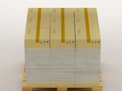 cardboard boxes on pallet 3D model
