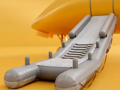 Aircraft Evacuation Slides Low-poly 3D model