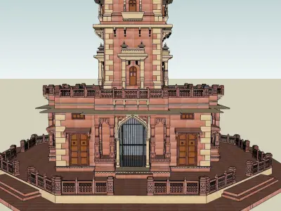 Indian Ghantaghar jodhpur tower Low-poly 3D model