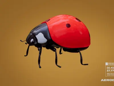 Vincenzo the Ladybug - Rigged Animated Character - AR - VR 3D model