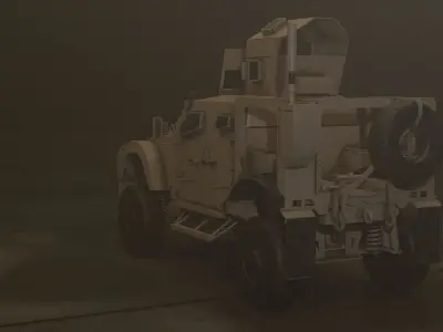 Military Vehicle Turret Oshkosh M-ATV MRAP Free low-poly 3D model