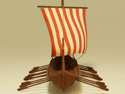 Viking Ship Low-poly 3D model