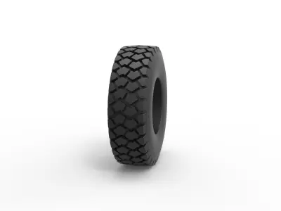 Military truck tire Scale 1 to 25 3D print model