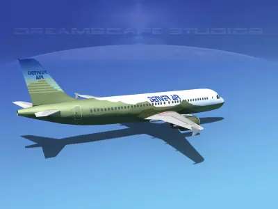 Airbus A320 LP Denver Air Low-poly 3D model