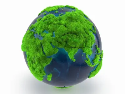 Eco Globe Planet Model Fur 3D model