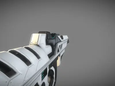 Cyberpunk Heavy BattleRifle Low-poly 3D model