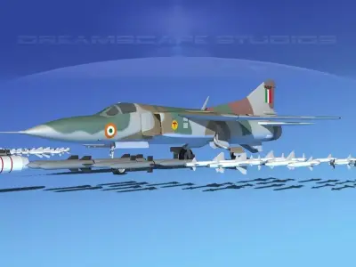 Mig 23 Flogger B V25 India 3D model