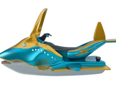 Shark Racer Jet Ski 3D Model Low-poly 3D model