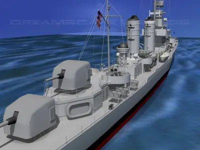 Gleaves Class Destroyer USS Forrest DD461 3D model