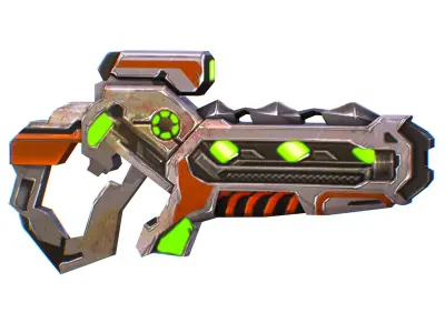 Assault rifle of the future weapon gun Nuff barrel blaster laser Low-poly 3D model