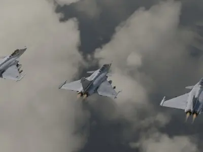 Dassault Rafale Collection - Rigged-High Resolution Cocpit Low-poly 3D model