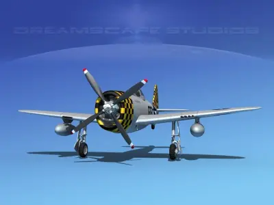 Republic P-47D Thunderbolt V18 3D model